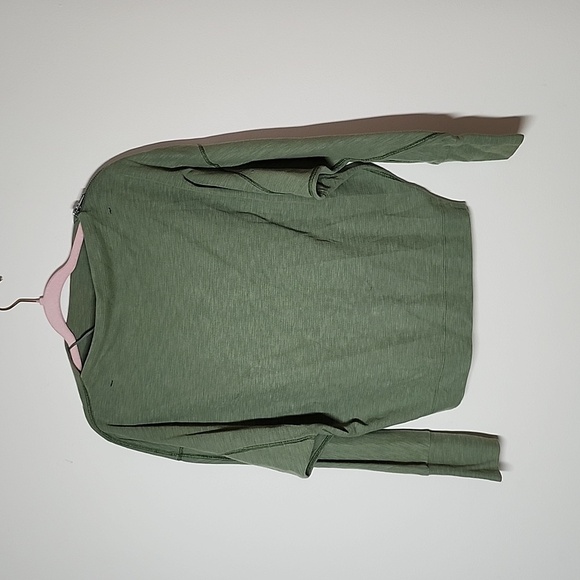 We The Free Nikala Top Olive Green Zipper Detail Shoulder Bateau Neckline Small - Picture 1 of 9